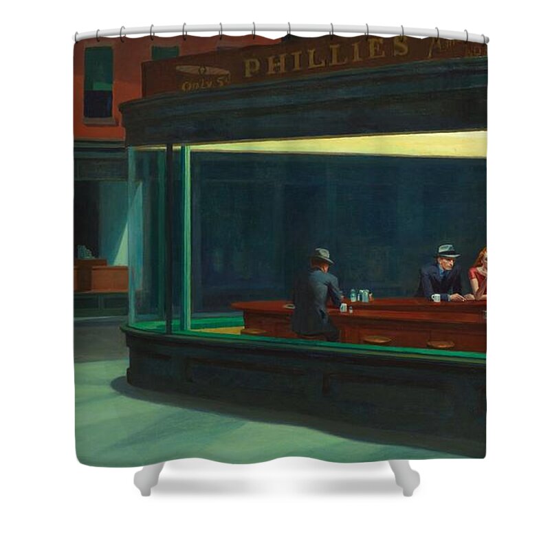  Shower Curtain featuring the painting Nighthawks #5 by Edward Hopper