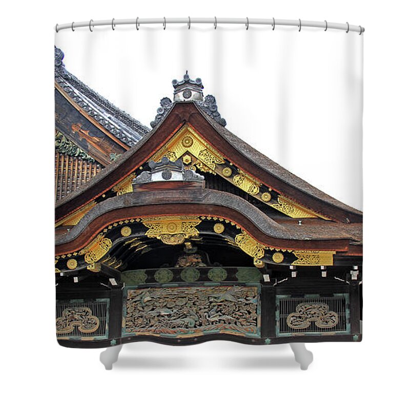 Nijo Castle Shower Curtain featuring the photograph Nijo Castle Entry Detail 2 - Kyoto, Japan by Richard Krebs