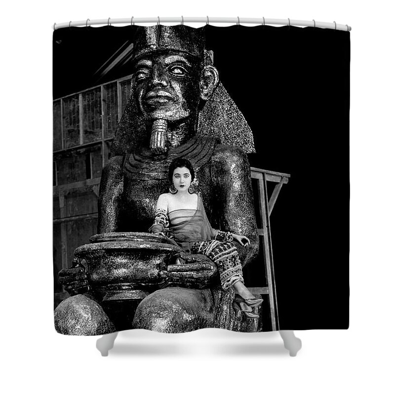 Silent Film Shower Curtain featuring the photograph Nita Naldi in Lawful Larceny 1923 by Sad Hill - Bizarre Los Angeles Archive