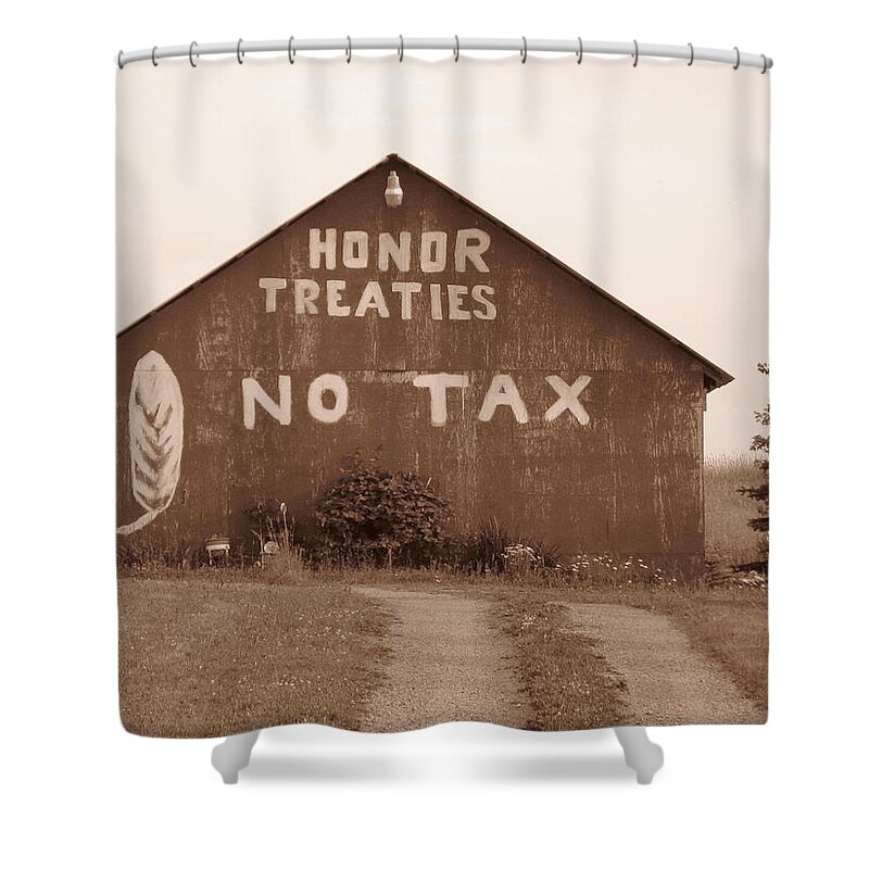 Barn Shower Curtain featuring the photograph No Honor by Rhonda Barrett
