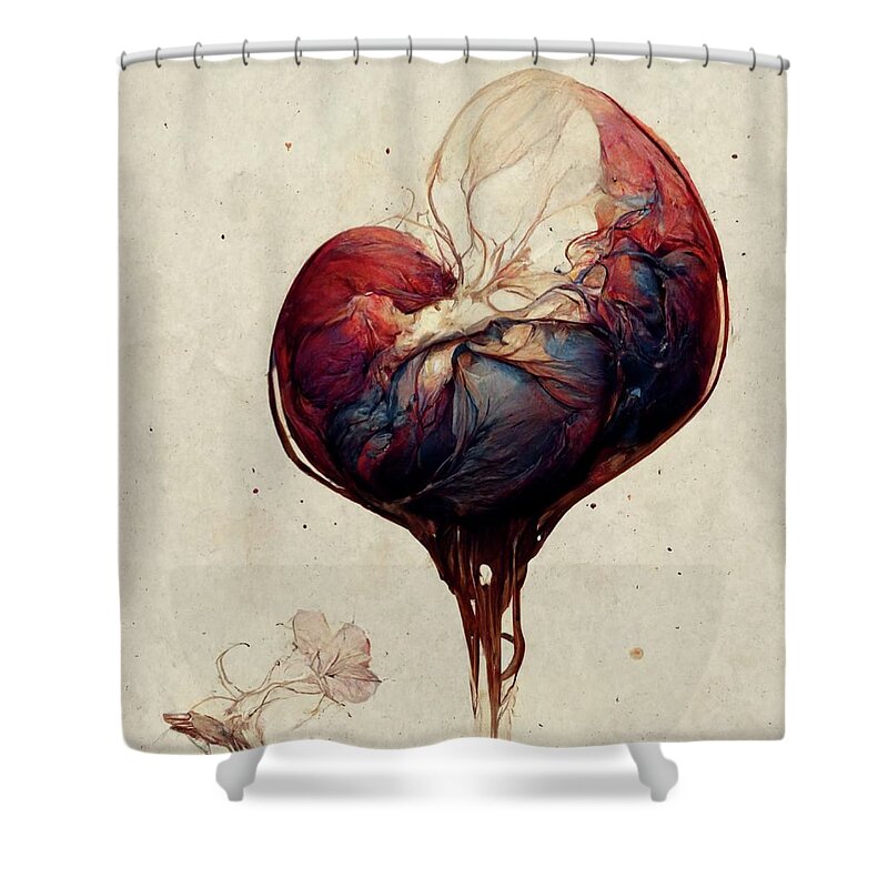 Living Kidney Donation Shower Curtain featuring the digital art No Regrets by Alexis King-Glandon