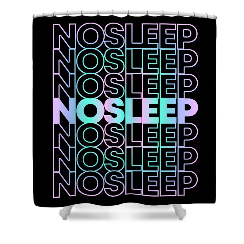 Retro Shower Curtain featuring the digital art No Sleep Rave Festival EDM by Flippin Sweet Gear