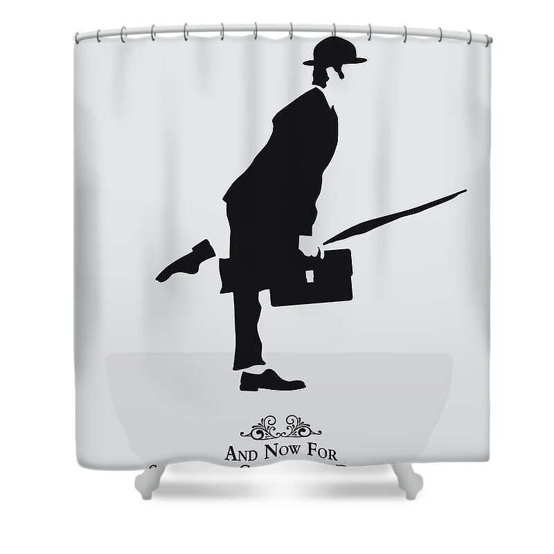 Teabag Shower Curtain featuring the digital art No02 My Silly walk poster by Chungkong Art