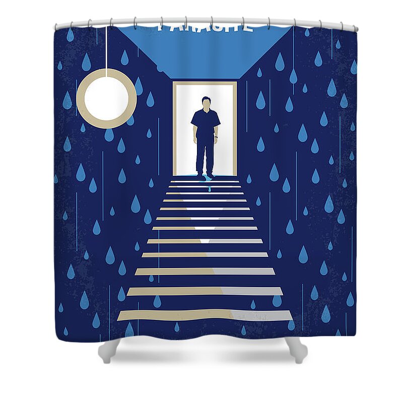 Parasite Shower Curtain featuring the digital art No1158 My Parasite minimal movie poster by Chungkong Art