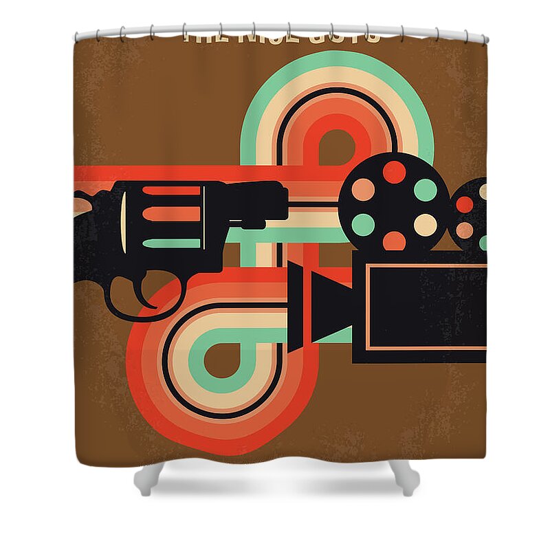 The Nice Guys Shower Curtain featuring the digital art No1180 My The Nice Guys minimal movie poster by Chungkong Art
