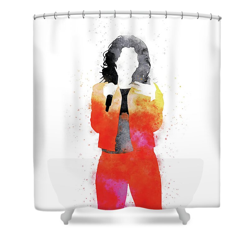 Kelly Shower Curtain featuring the digital art No283 MY Kelly Clarkson Watercolor Music poster by Chungkong Art