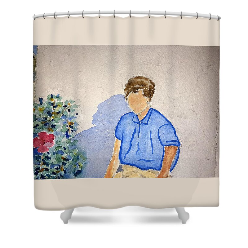 Watercolor Shower Curtain featuring the painting Norma by John Klobucher