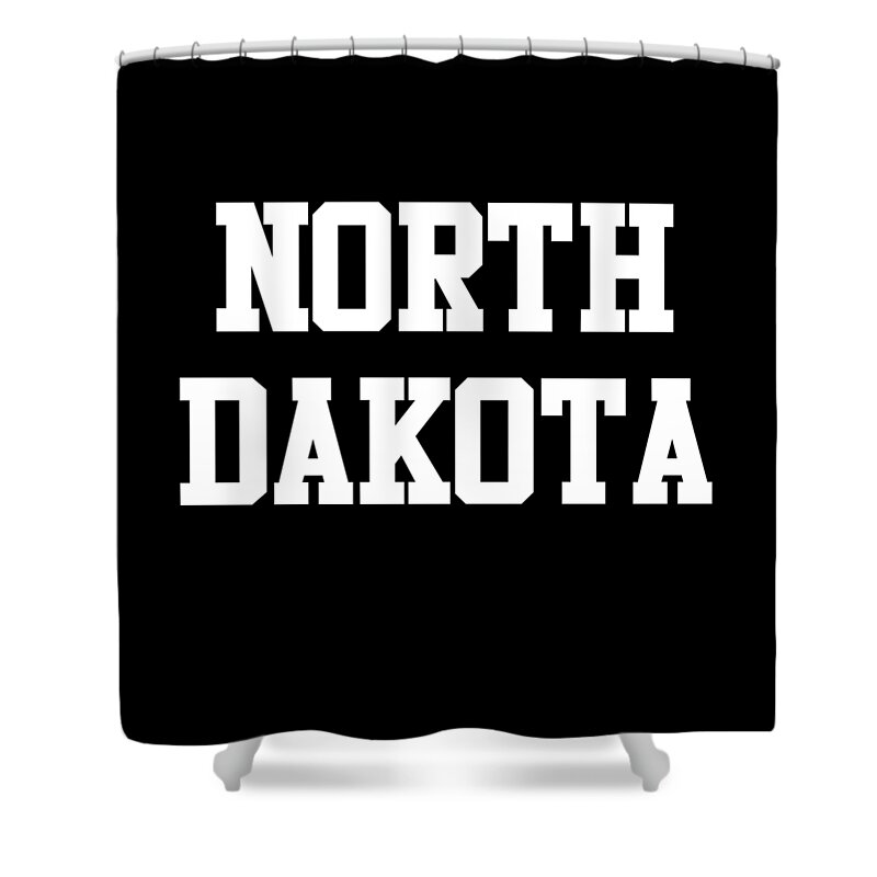 Funny Shower Curtain featuring the digital art North Dakota by Flippin Sweet Gear