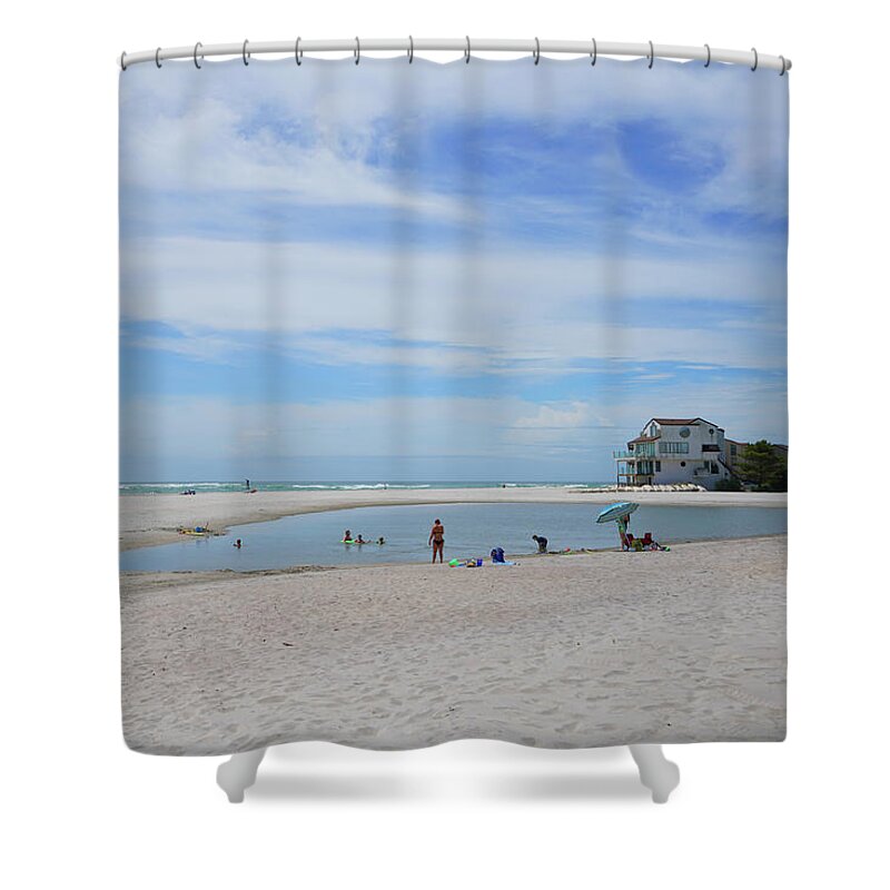 Beach Scene Shower Curtain featuring the photograph North Topsail Island Beach by Mike McGlothlen