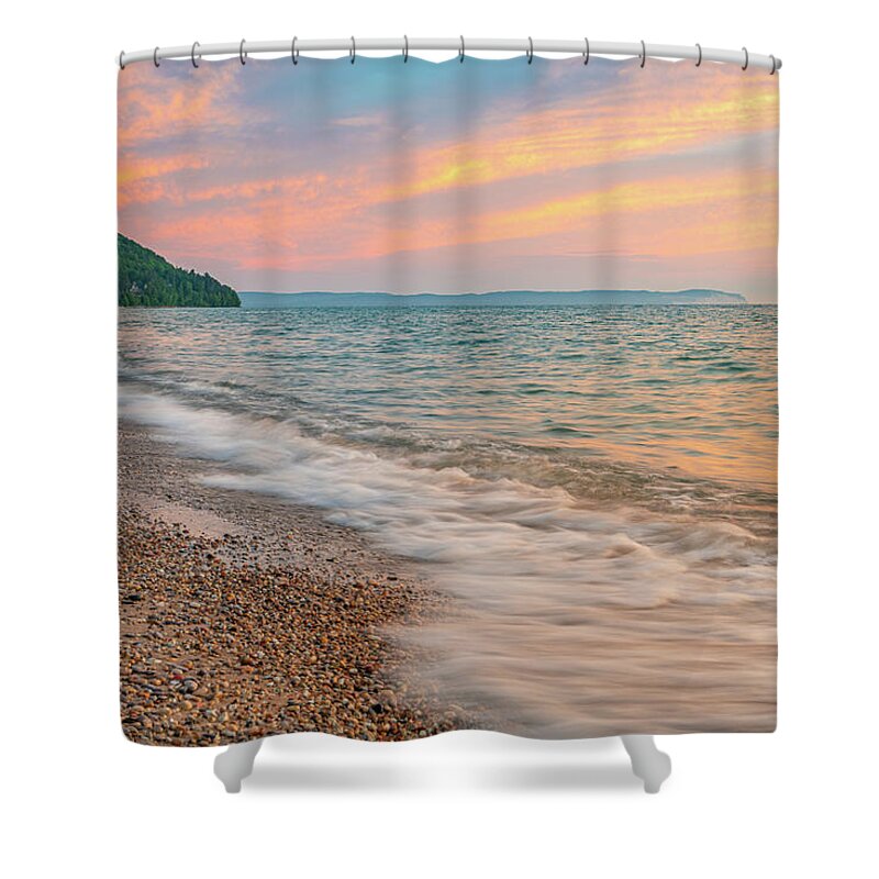 America Shower Curtain featuring the photograph Northern Michigan Summer Sunset by Erin K Images