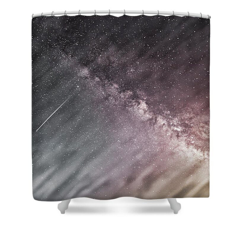 Night Shower Curtain featuring the photograph Northern Night Sky Action by Russel Considine