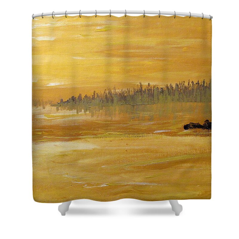 Northern Ontario Shower Curtain featuring the painting Northern Ontario Two by Ian MacDonald