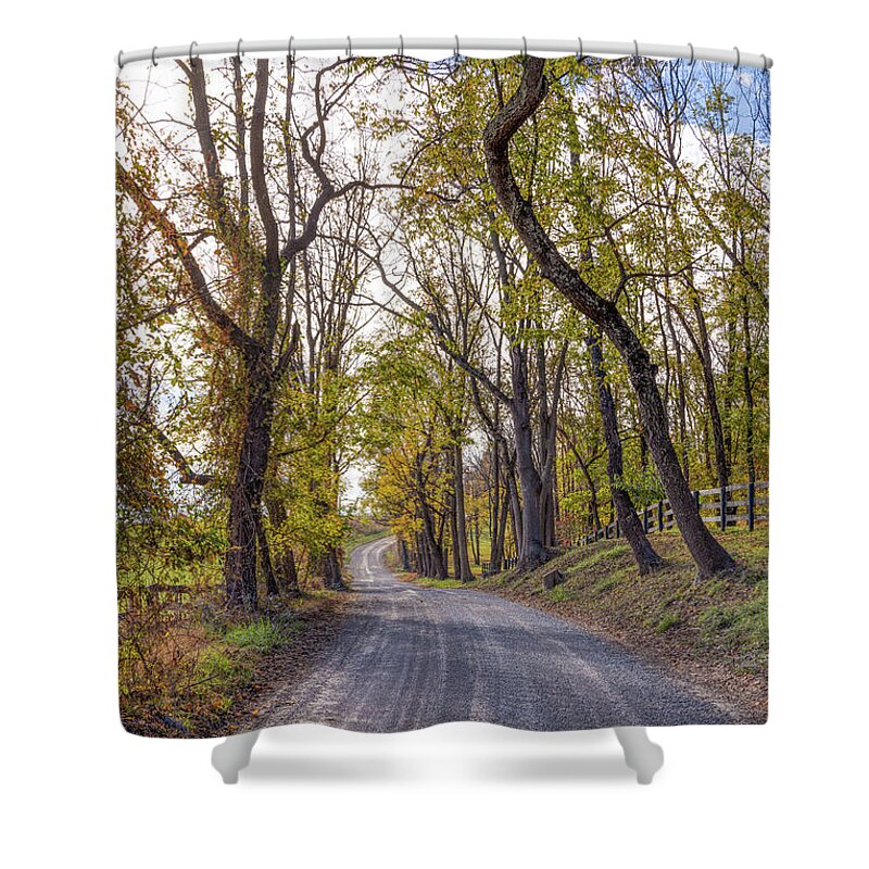 Airmont Shower Curtain featuring the photograph Northern Virginia Country Road by Donna Twiford