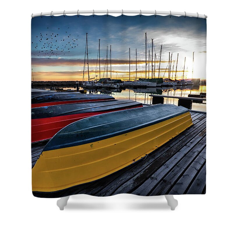 Asgardstrand Shower Curtain featuring the photograph Norwegian Marina by Bill Chizek