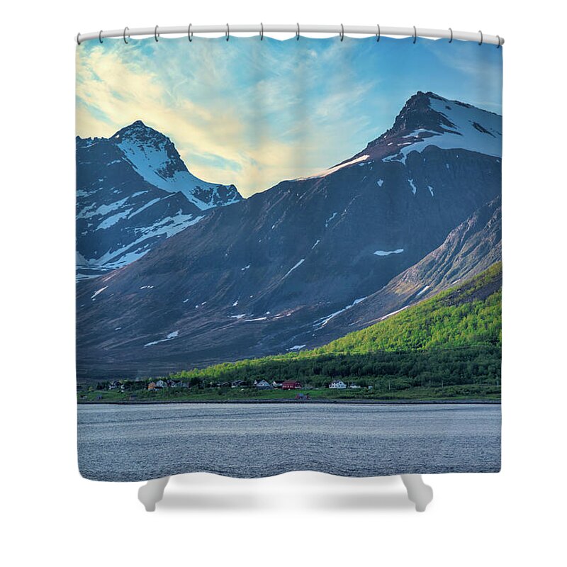 Norway Shower Curtain featuring the photograph Norwegian Village on the Fjord by Matthew DeGrushe