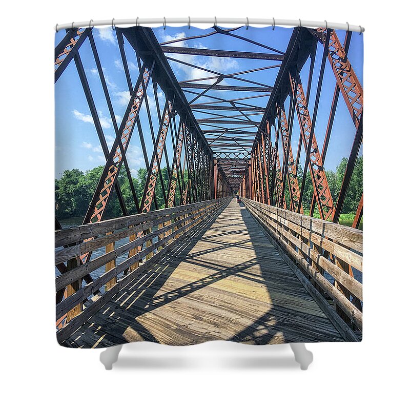 Rail Shower Curtain featuring the photograph Norwottuck Rail Trail Bridge by Steven Nelson