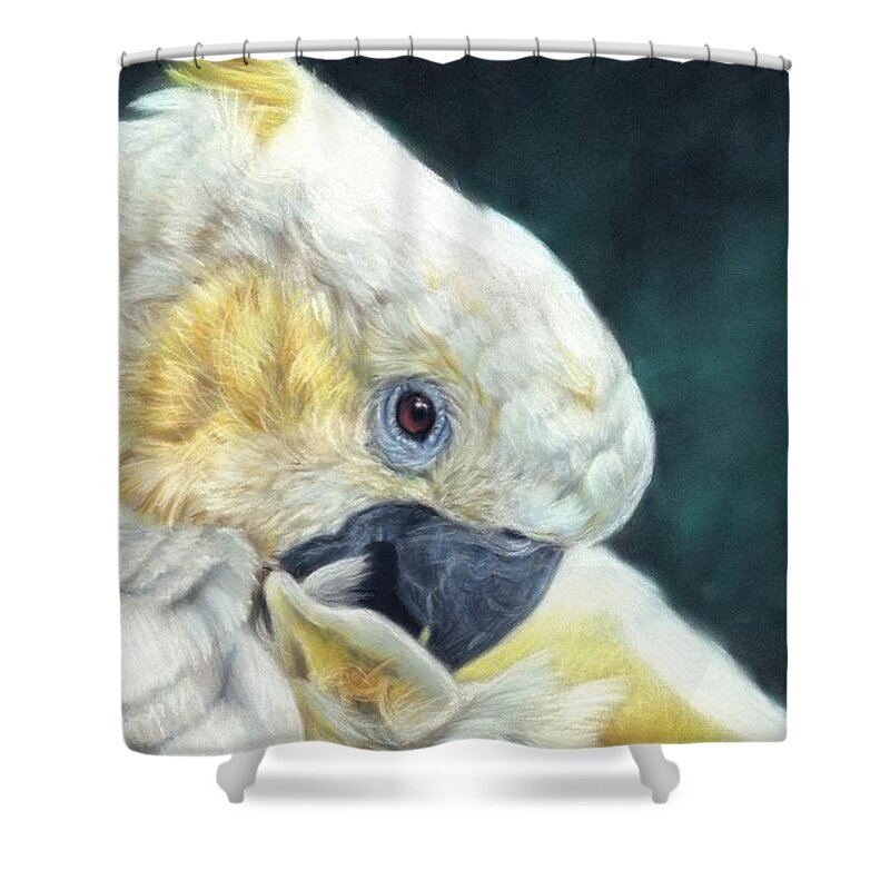  Shower Curtain featuring the pastel Perfect Plumage by Kirsty Rebecca