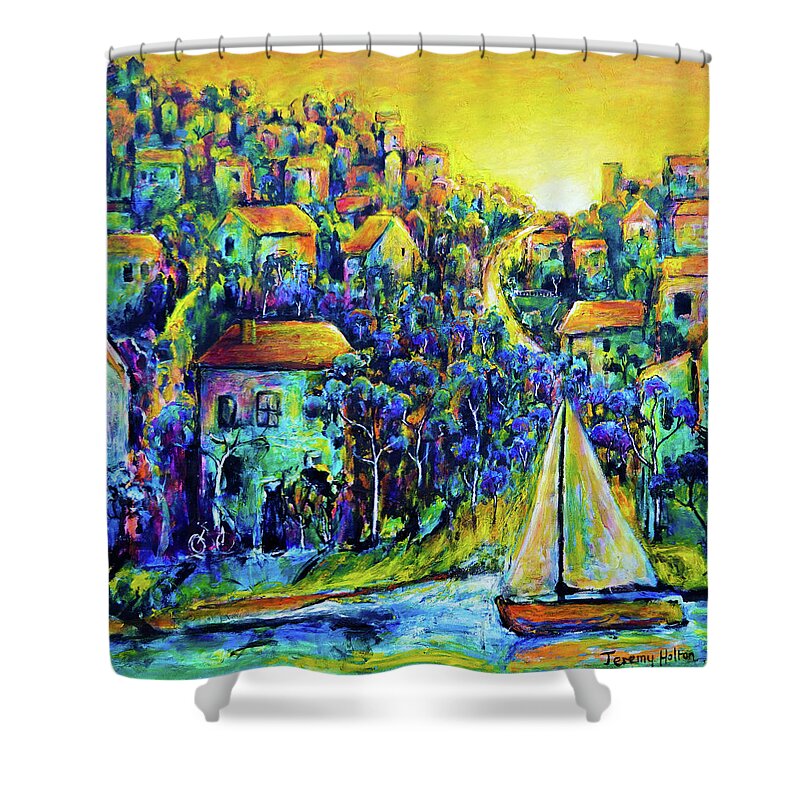 Landscape Shower Curtain featuring the painting Not forgotten painting of Perth by Jeremy Holton