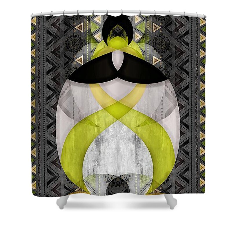 Abstract Shower Curtain featuring the digital art Not So - i65 by Variance Collections