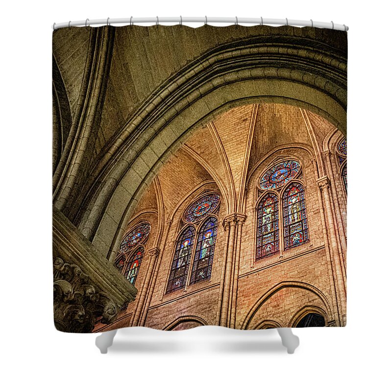 Notre Shower Curtain featuring the photograph Notre Dame, Paris 6 by Nigel R Bell