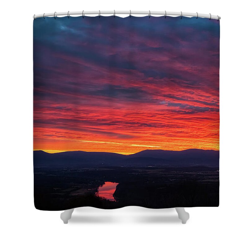 Sunrise Shower Curtain featuring the photograph November Painted Sky by Lara Ellis