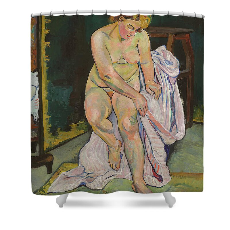 Suzanne Valadon Shower Curtain featuring the painting Nu a la draperie, 1921 by Suzanne Valadon