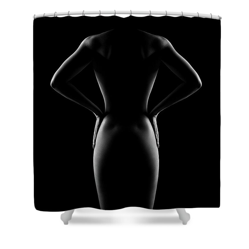Woman Shower Curtain featuring the photograph Nude woman bodyscape 53 by Johan Swanepoel
