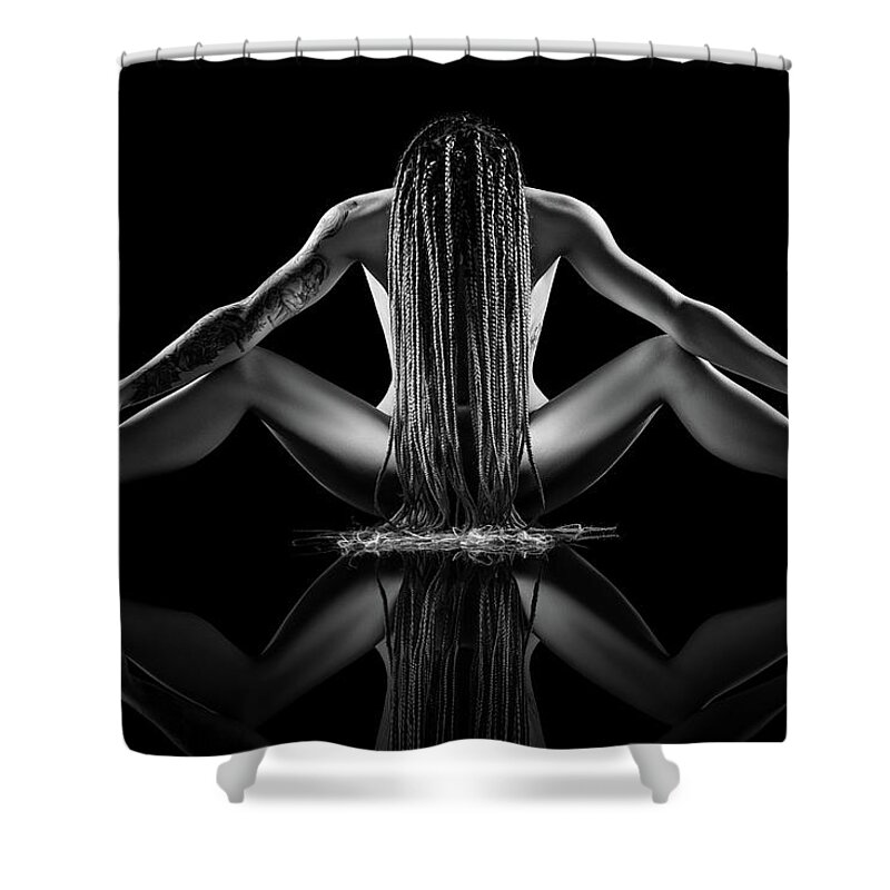Woman Shower Curtain featuring the photograph Nude woman bodyscape 74 by Johan Swanepoel