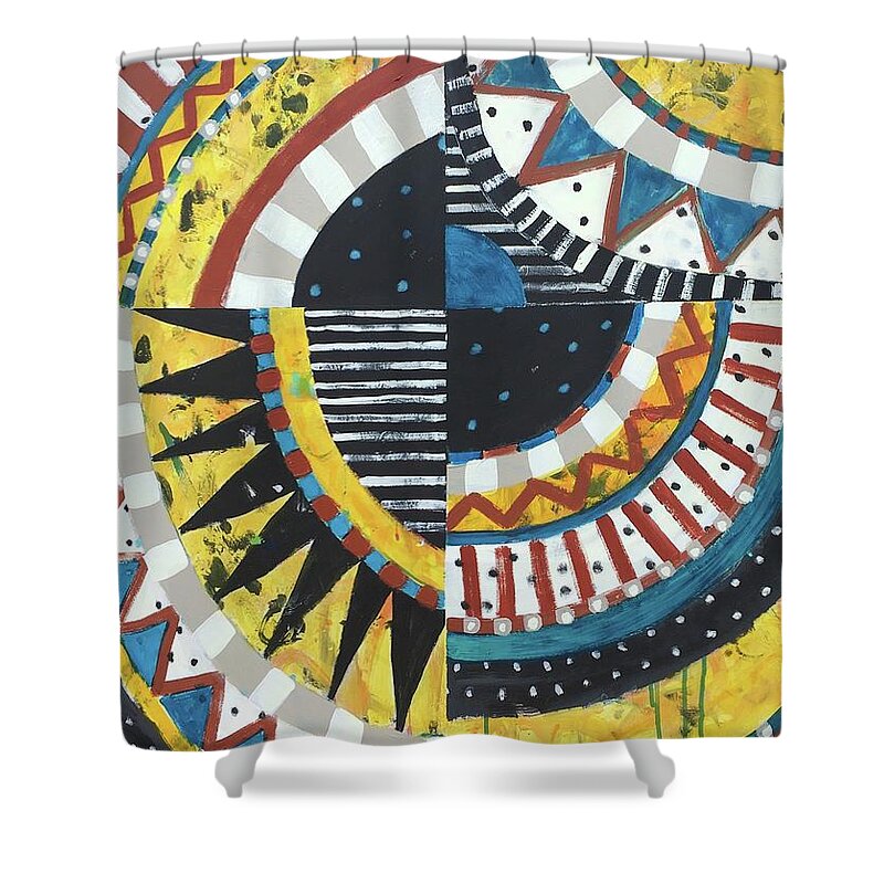 Pattern Shower Curtain featuring the painting Number 20 by Cyndie Katz