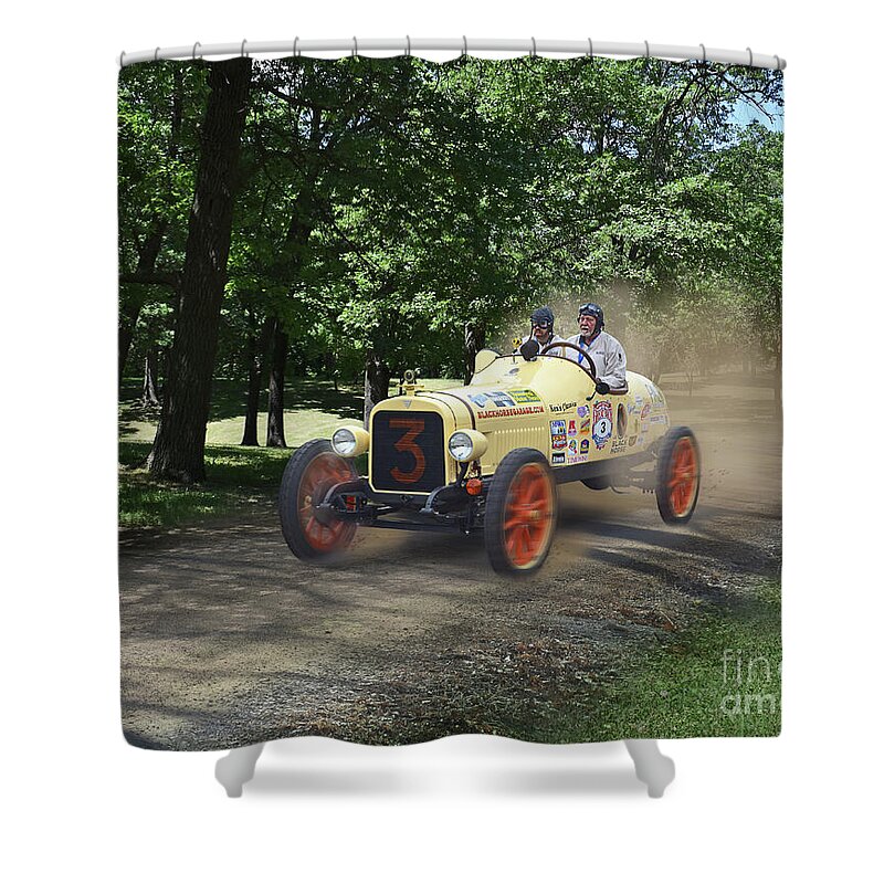 Great Race Shower Curtain featuring the photograph Number 3 Finds A Shortcut by Ron Long