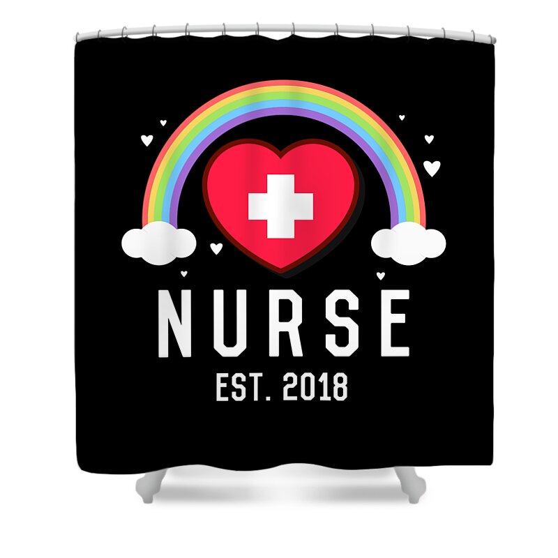 Funny Shower Curtain featuring the digital art Nurse Graduation 2018 by Flippin Sweet Gear
