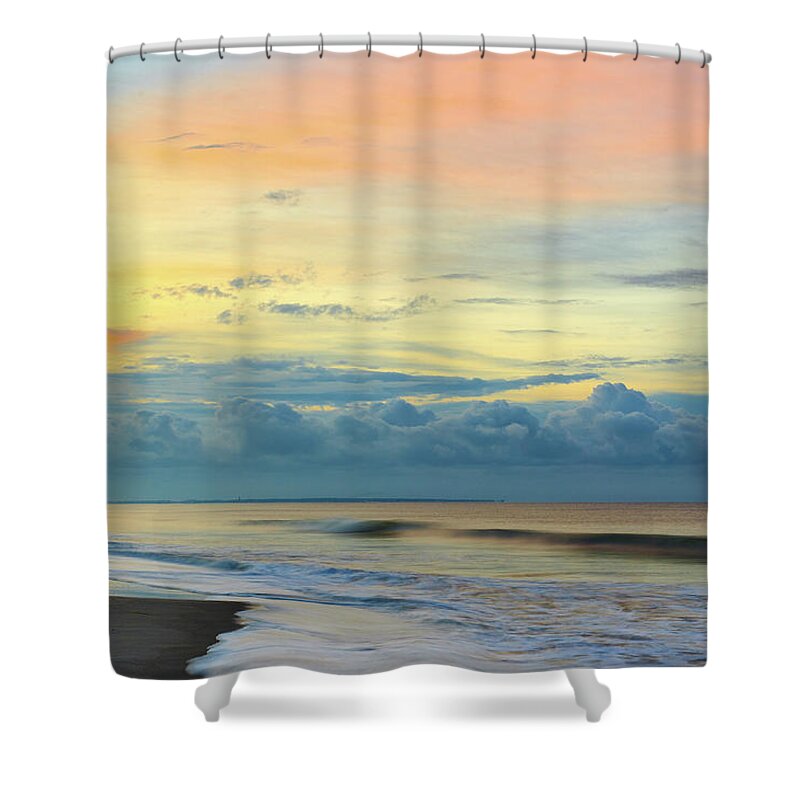 Oak Island Shower Curtain featuring the photograph Oak Island Morning by Nick Noble