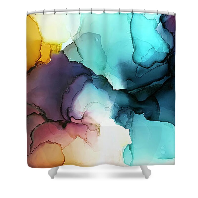 Abstract Shower Curtain featuring the painting Oblivion by Eric Fischer