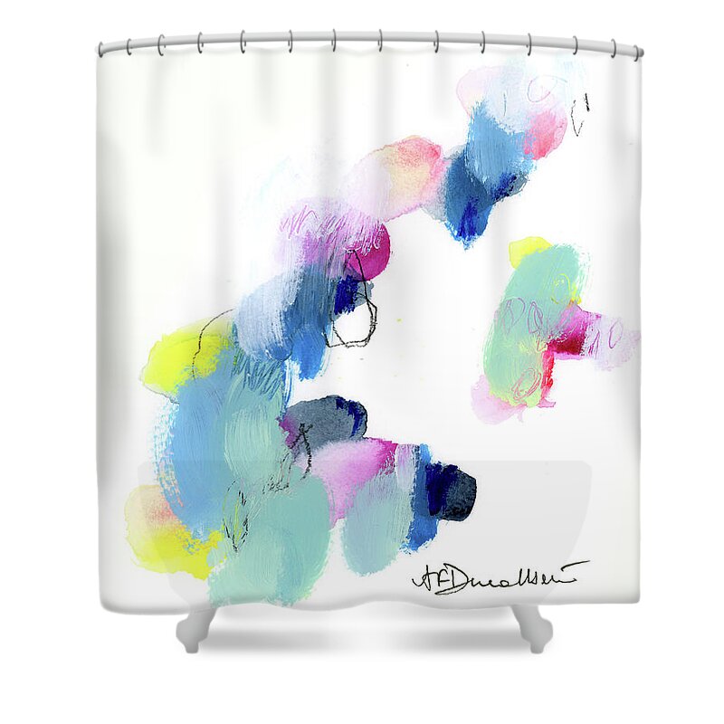 Abstract Shower Curtain featuring the painting Ocean 02 by AF Duealberi