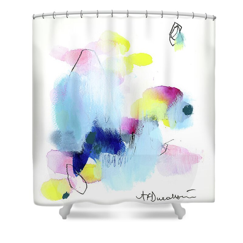 Abstract Shower Curtain featuring the painting Ocean 06 by AF Duealberi