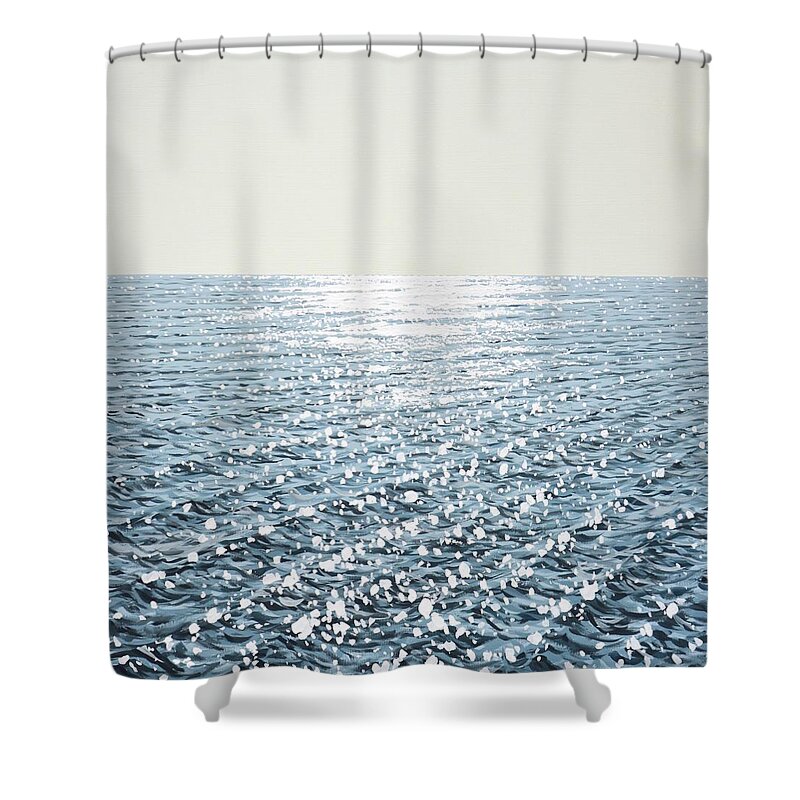 Sea Shower Curtain featuring the painting Ocean. Light 15. by Iryna Kastsova