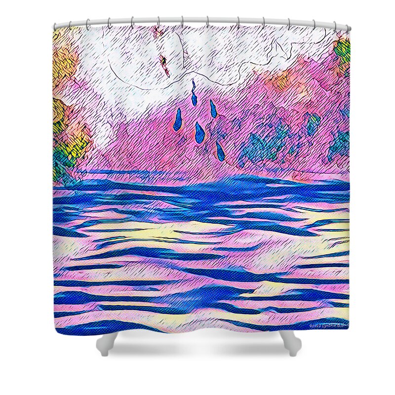 Ipad Shower Curtain featuring the digital art Ocean of Tears by Cindy's Creative Corner