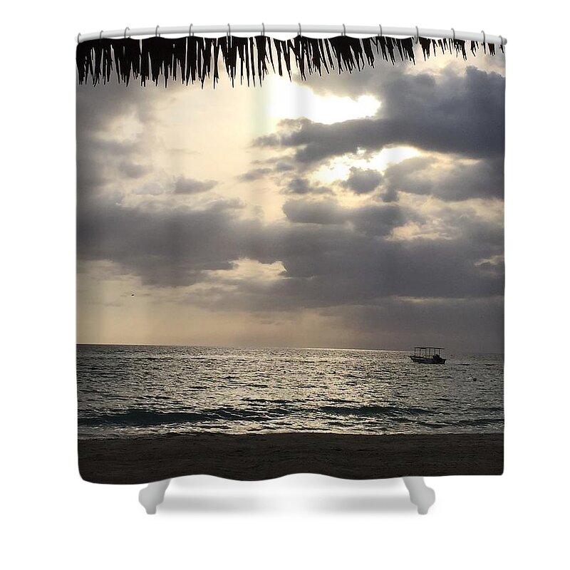 Digital Shower Curtain featuring the photograph Ocean Rain by Lisa White