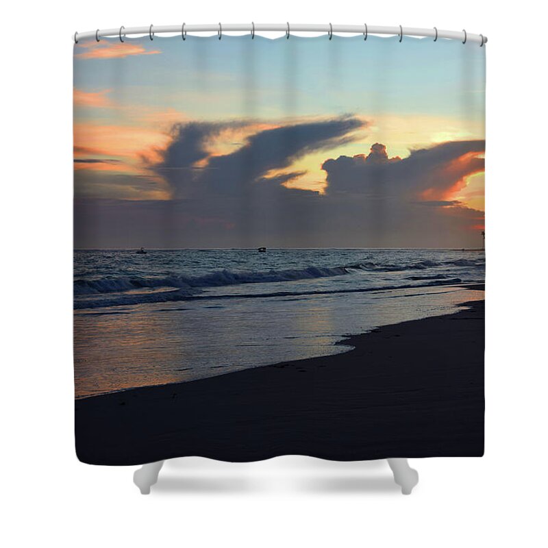 Sunset Shower Curtain featuring the photograph Ocean Sunset Photo 119 by Lucie Dumas