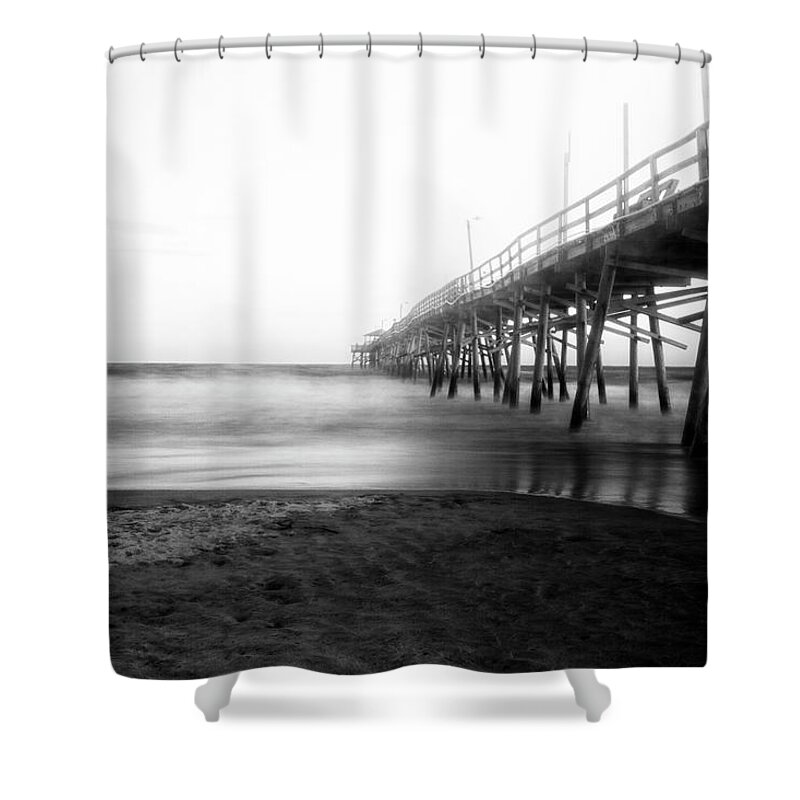 Fishing Shower Curtain featuring the photograph Oceanic Fishing Pier Atlantic Beach North Carolina by Bob Decker