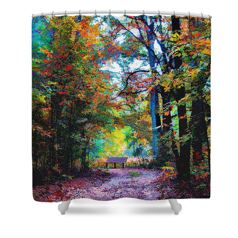 Macon Shower Curtain featuring the digital art Ocmulgee Autumn by Rod Whyte