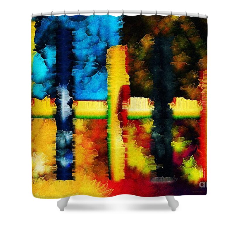 Global Warming Shower Curtain featuring the mixed media Ode to Australia California Antarctica and the Amazon Rainforest by Aberjhani