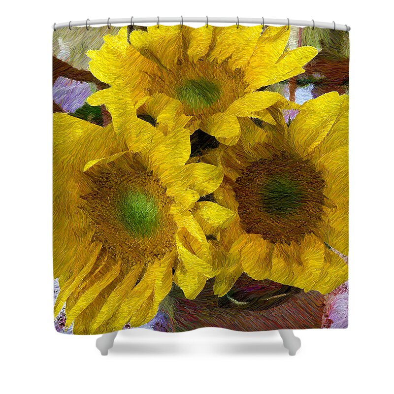Sunflower Shower Curtain featuring the photograph Ode to Vincent by Katherine Erickson