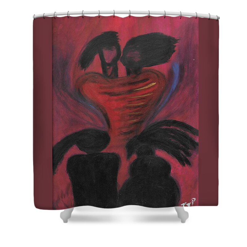 Love Shower Curtain featuring the painting Of Days Gone Bye by Esoteric Gardens KN