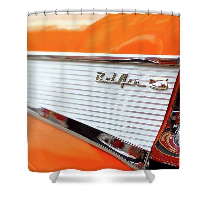 Chevy Bel Air Shower Curtain featuring the photograph Oh So Orange by Lens Art Photography By Larry Trager