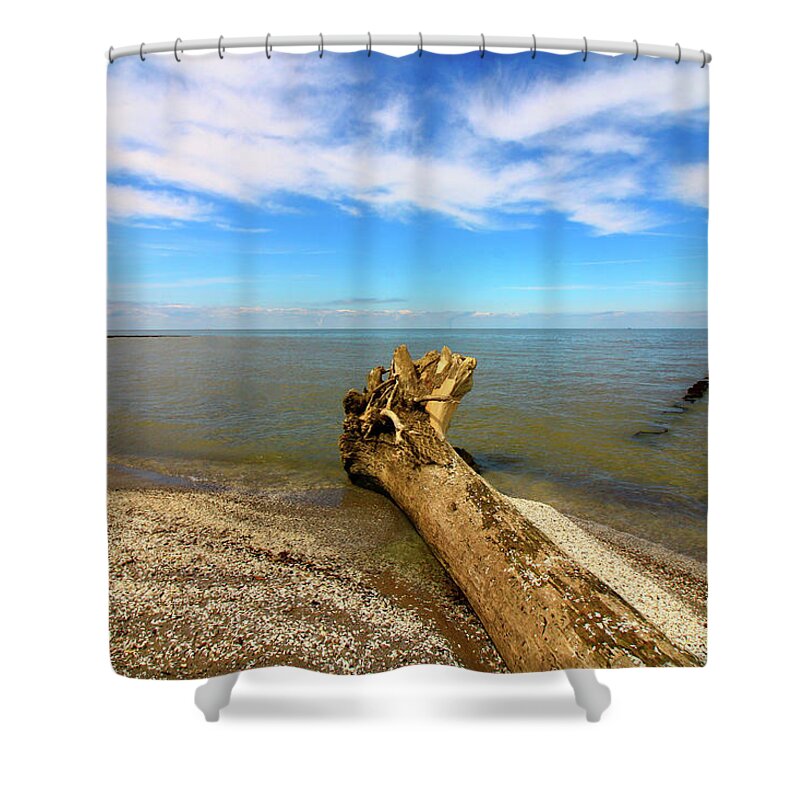 Lake Erie Shower Curtain featuring the photograph Coastal Ohio Series 4 by Mary Walchuck