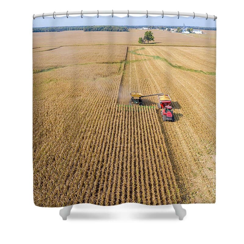 Farm Shower Curtain featuring the photograph Ohio Corn Harvest by Jim West