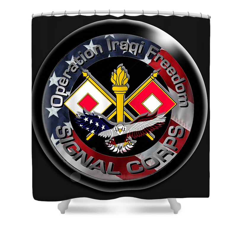Operation Shower Curtain featuring the digital art OIF Signal Corps by Bill Richards