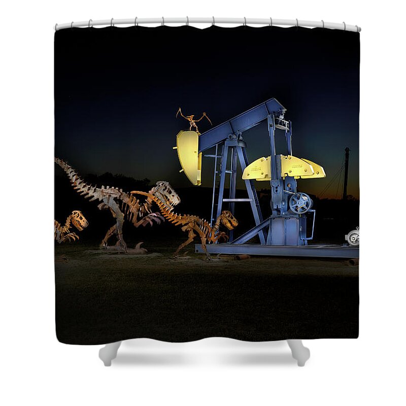 Drilling Shower Curtain featuring the photograph Oil-The Legacy of Time by Steve Templeton