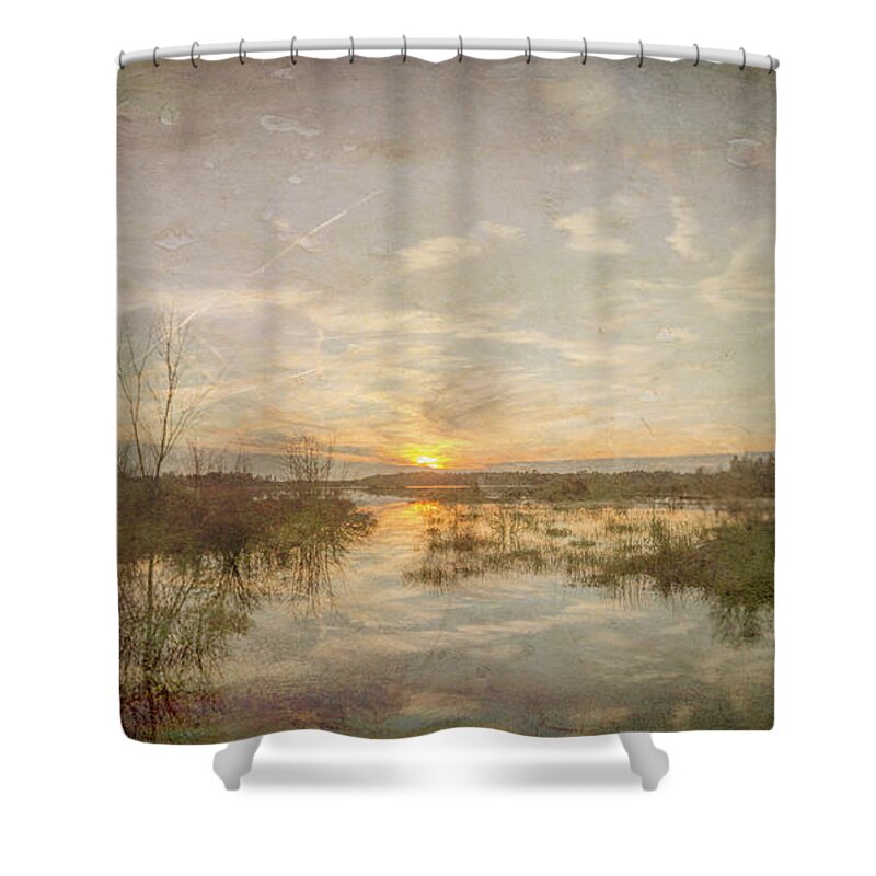 Sunset Shower Curtain featuring the photograph Old Bog New Sunset by Beth Venner